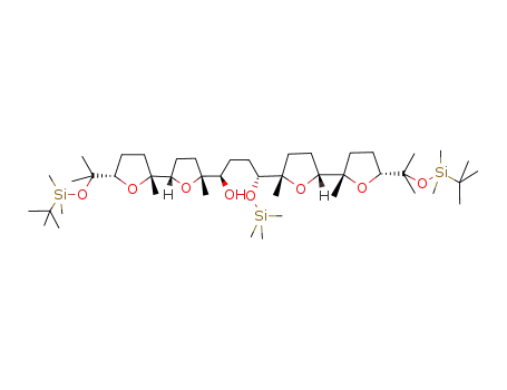 1,4-bis-{5'-[1-(<i>tert</i>-butyl-dimethyl-silanyloxy)-1-methyl-ethyl]-5,2'-dimethyl-octahydro-[2,2']bifuranyl-5-yl}-4-trimethylsilanyloxy-butan-1-ol