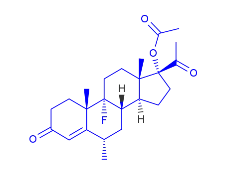 Molecular Structure of 171611-77-1 (17alpha-Acetoxy-9alpha-fluoro-6alpha-methylpregn-4-ene-3,20-dione)