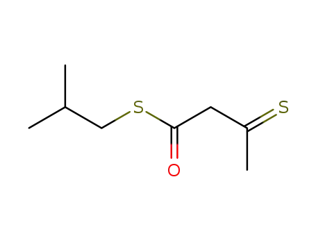 Molecular Structure of 20383-04-4 (3-Thioxobutanethioic acid S-isobutyl ester)