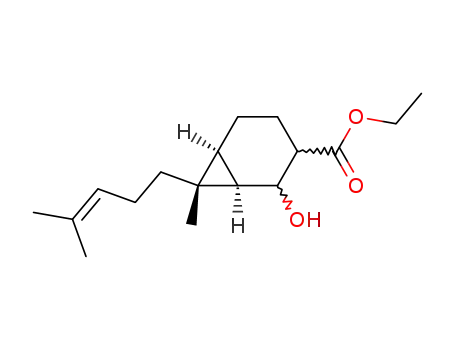 2-Hydroxy-7-endo-methyl-7-exo-<4-methyl-penten-(3)-yl>-bicyclo<4.1.0.>heptan-3-carbonsaeureethylester