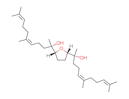 Molecular Structure of 245514-15-2 ((2R*,5S*)-2-<(4Z,1S*)-1-hydroxy-1,5,9-trimethyl-4,8-decadienyl>-5-<(4Z,1R*)-1-hydroxy-1,5,9-trimethyl-4,8-decadienyl>tetrahydrofuran)