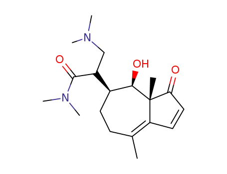 Molecular Structure of 125116-25-8 (3-Dimethylamino-2-((3aR,4R,5S)-4-hydroxy-3a,8-dimethyl-3-oxo-3,3a,4,5,6,7-hexahydro-azulen-5-yl)-N,N-dimethyl-propionamide)