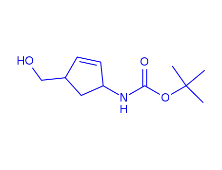 Molecular Structure of 216481-83-3 (Carbamic acid, [4-(hydroxymethyl)-2-cyclopenten-1-yl]-, 1,1-dimethylethyl ester)