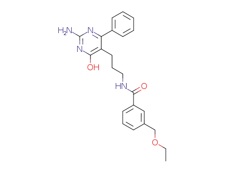 Molecular Structure of 17399-42-7 (N-[3-(2-amino-4-oxo-6-phenyl-1,4-dihydropyrimidin-5-yl)propyl]-3-(ethoxymethyl)benzamide)