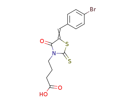 Molecular Structure of 17385-98-7 (4-[5-(4-BROMO-BENZYLIDENE)-4-OXO-2-THIOXO-THIAZOLIDIN-3-YL]-BUTYRIC ACID)