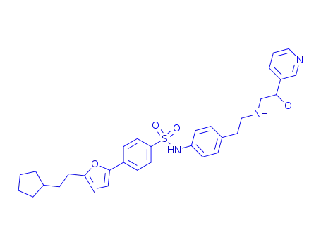 4-[2-(2-Cyclopentylethyl)-5-oxazolyl]-N-[4-[2-[2(R)-hydroxy-2-(3-pyridinyl)ethylamino]ethyl]phenyl]benzenesulfonamide