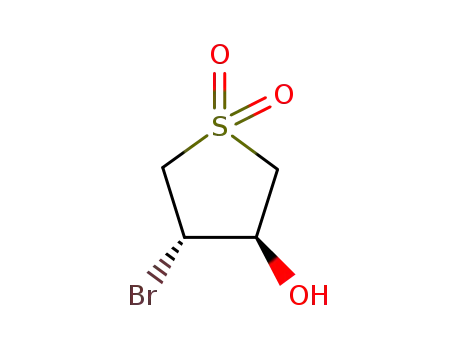 Molecular Structure of 20688-40-8 (Trans-4-bromo-1,1-dioxo-tetrahydrothiphen-3-ol)