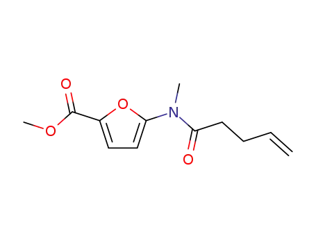 Molecular Structure of 208334-95-6 (2-Furancarboxylic  acid,  5-[methyl(1-oxo-4-pentenyl)amino]-,  methyl  ester  (9CI))