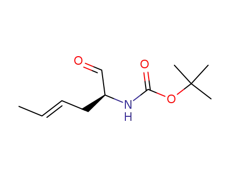 Molecular Structure of 335386-73-7 (Carbamic acid, [(1R,3E)-1-formyl-3-pentenyl]-, 1,1-dimethylethyl ester (9CI))