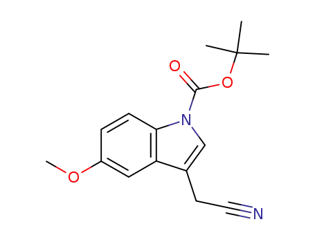 Molecular Structure of 896101-79-4 (TERT-BUTYL 3-(CYANOMETHYL)-5-METHOXY-1H-INDOLE-1-CARBOXYLATE)
