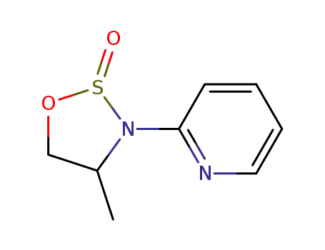 Molecular Structure of 174854-83-2 (Pyridine, 2-(4-methyl-2-oxido-1,2,3-oxathiazolidin-3-yl)-, (4R)- (9CI))