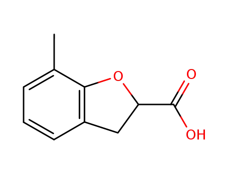 Molecular Structure of 17359-46-5 (7-Methyl-2,3-dihydrobenzofuran-2-carboxylic acid)