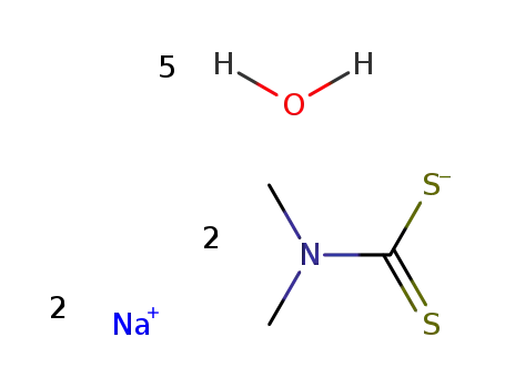 Molecular Structure of 72140-17-1 (DIMETHYLDITHIOCARBAMIC ACID SODIUM SALT DIHYDRATE)