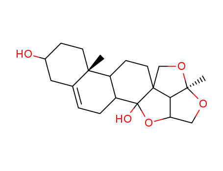 Molecular Structure of 20853-97-8 ((2aS,11aR)-2,2a,3bβ,4,6,7,8,9,9a,9bα,10,11,13a,13bα-Tetradecahydro-9aβ,13aα-dimethyl-3aH,12H-1,3,13-trioxa-1H-cyclopenta[3,4]pentaleno[1,6a-a]phenanthrene-3aβ,7β-diol)