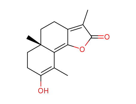 Molecular Structure of 17453-65-5 ((S)-5,5a,6,7-Tetrahydro-8-hydroxy-3,5a,9-trimethylnaphtho[1,2-b]furan-2(4H)-one)