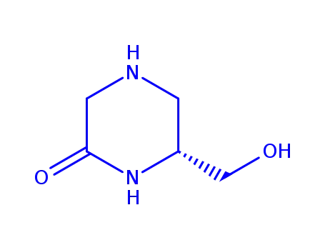 Molecular Structure of 205993-33-5 (Piperazinone, 6-(hydroxymethyl)-, (6R)- (9CI))