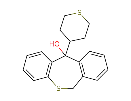 Molecular Structure of 116196-80-6 (11-(4-Tetrahydrothiopyranyl)-6,11-dihydrodibenzo<b,e>thiepin-11-ol)