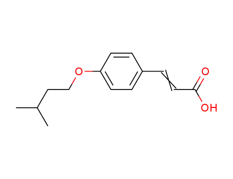 Molecular Structure of 20718-99-4 ((2E)-3-[4-(3-methylbutoxy)phenyl]acrylic acid)