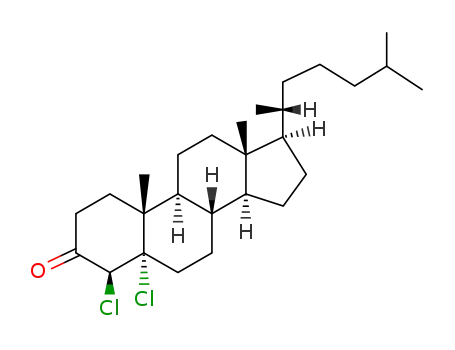 Molecular Structure of 115679-69-1 (4β,5-dichloro-5α-cholestan-3-one)