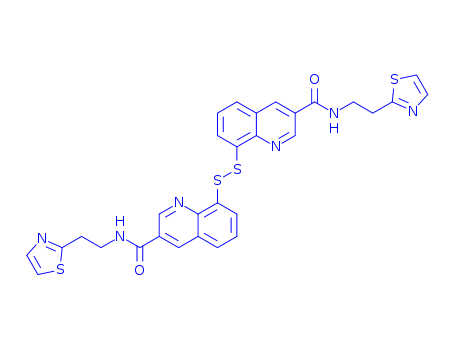 8,8'-disulfanediylbis(N-(2-(thiazol-2-yl)ethyl)quinoline-3-carboxamide)