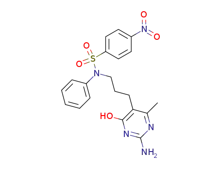 Molecular Structure of 17400-12-3 (N-[3-(2-amino-6-methyl-4-oxo-1,4-dihydropyrimidin-5-yl)propyl]-4-nitro-N-phenylbenzenesulfonamide)
