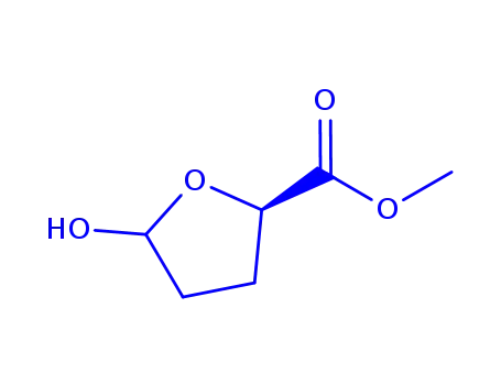 Molecular Structure of 174689-89-5 (2-Furancarboxylicacid,tetrahydro-5-hydroxy-,methylester,(2S-trans)-(9CI))