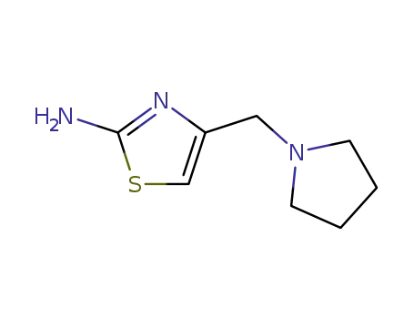 Molecular Structure of 17386-09-3 (4-(PYRROLIDIN-1-YLMETHYL)-1,3-THIAZOL-2-AMINE)