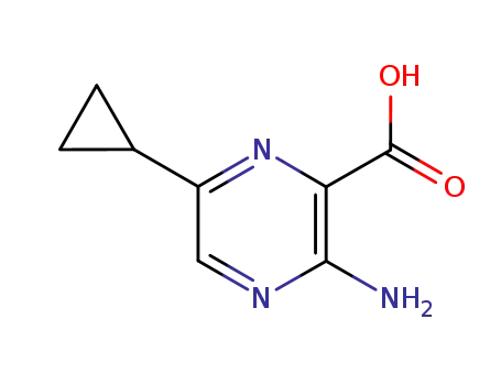 Molecular Structure of 2060-08-4 (Pyrazinecarboxylic acid, 3-amino-6-cyclopropyl- (7CI,8CI))