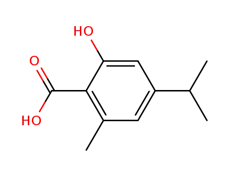 Molecular Structure of 17479-65-1 (2-hydroxy-6-methyl-4-(propan-2-yl)benzoic acid)