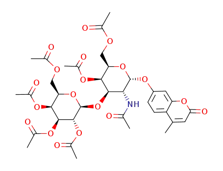 4-Methylumbelliferyl 2-Acetamido-2-deoxy-3-O-(|A-D-galactopyranosyl)-|A-D-galactopyranoside Hexaacetate