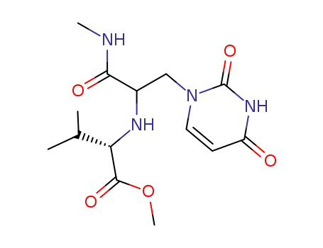 Molecular Structure of 175228-79-2 (L-Valine, N-[1-[(3,4-dihydro-2,4-dioxo-1(2H)-pyrimidinyl)methyl]-2-(methylamino)-2-oxoethyl]-, methyl ester, (S)- (9CI))