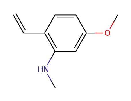 Molecular Structure of 210536-31-5 (Benzenamine, 2-ethenyl-5-methoxy-N-methyl- (9CI))