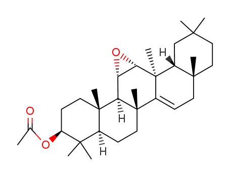 Molecular Structure of 2111-46-8 (11α,12α-Epoxy-13α-methyl-27-noroleana-14-ene-3β-ol acetate)