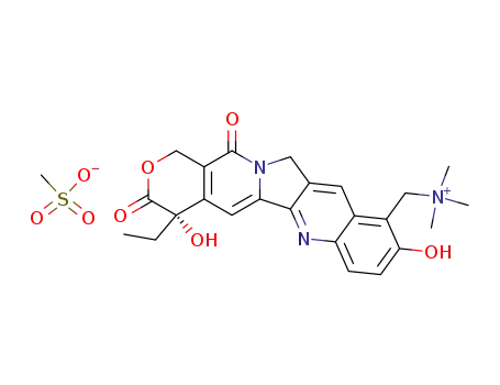 Molecular Structure of 123948-98-1 (10-hydroxy-9-<(trimethylammonio)methyl>-(20S)-camptothecin methanosulfonate)