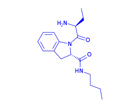Molecular Structure of 175553-48-7 ((2S)-[1-[(2S)-2-AMINO-1-OXOBUTYL]-N-BUTYL]-2,3-DIHYDRO-1H-INDOLE-2-CARBOXAMIDE OXALATE)