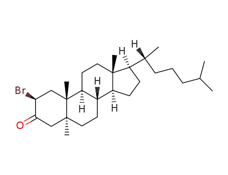 Molecular Structure of 3858-57-9 (2β-Brom-5α-methyl-cholestanon-(3))