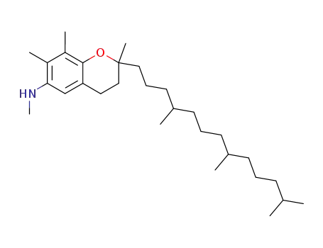 Molecular Structure of 4869-06-1 ((2R)-N,2,7,8-tetramethyl-2-[(4R,8R)-4,8,12-trimethyltridecyl]-3,4-dihydro-2H-chromen-6-amine)