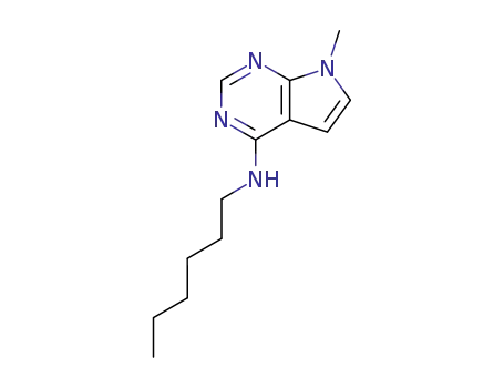 Molecular Structure of 21097-51-8 (N-hexyl-7-methyl-7H-pyrrolo[2,3-d]pyrimidin-4-amine)