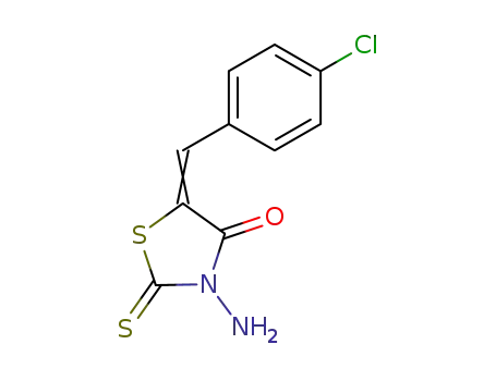 Molecular Structure of 17521-20-9 (3-AMINO-5-[1-(4-CHLORO-PHENYL)-METH-(Z)-YLIDENE]-2-THIOXO-THIAZOLIDIN-4-ONE)