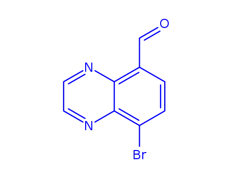 Molecular Structure of 2101944-50-5 (8-bromoquinoxaline-5-carbaldehyde)