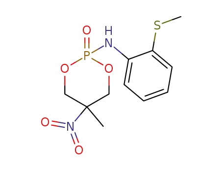 Molecular Structure of 20926-63-0 (5-methyl-N-[2-(methylsulfanyl)phenyl]-5-nitro-1,3,2-dioxaphosphinan-2-amine 2-oxide)