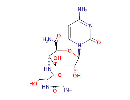 b-D-Glucopyranuronamide,1-(4-amino-2-oxo-1(2H)-pyrimidinyl)-1,4-dideoxy-4-[(N-methylglycyl-D-seryl)amino]-