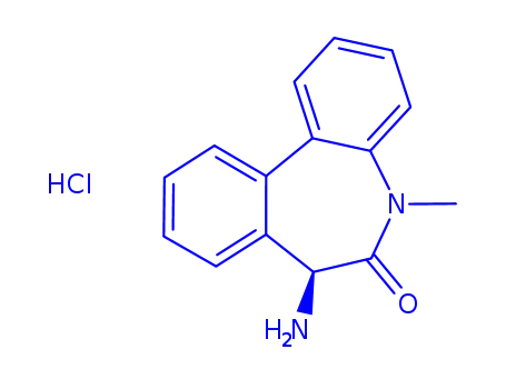 Molecular Structure of 209984-55-4 ((S)-7-AMino-5-Methyl-5,7-dihydro-6H-dibenzo[b,d]azepin-6-one Hydrochloride)