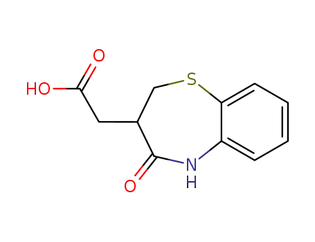 Molecular Structure of 17547-79-4 ((4-oxo-2,3,4,5-tetrahydro-1,5-benzothiazepin-3-yl)acetic acid)