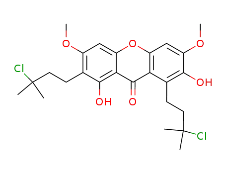 1,7-bis(3-chloro-3-methylbutyl)-2,8-dihydroxy-3,6-dimethoxyxanthen-9-one