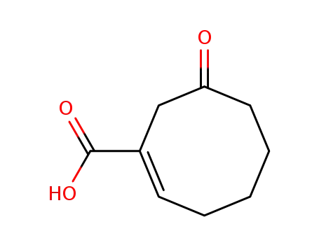 Molecular Structure of 17606-93-8 ((1E)-7-oxocyclooct-1-ene-1-carboxylic acid)