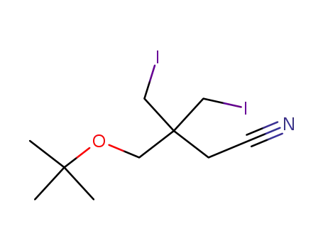Molecular Structure of 33867-27-5 (3,3-Bis(jodomethyl)-4-tert.butoxy-butyronitril)