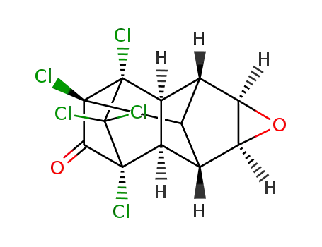 Molecular Structure of 23745-79-1 ((1aS,1bR,6R,6aR)-2a,3,3,4,5a-pentachlorodecahydro-5H-2,4,6-(methanetriyl)cyclopenta[4,5]pentaleno[1,2-b]oxiren-5-one)