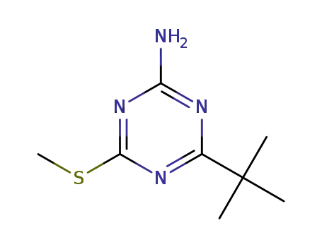 Molecular Structure of 175204-56-5 (4-(TERT-BUTYL)-6-(METHYLTHIO)-1,3,5-TRIAZIN-2-AMINE)