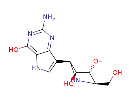 4H-Pyrrolo3,2-dpyrimidin-4-one, 2-amino-7-(2S,3S,4R,5R)-3,4-dihydroxy-5-(hydroxymethyl)-2-pyrrolidinyl-1,5-dihydro-